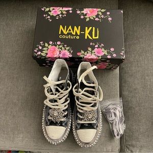 Nan-Ku Cruise Studded High Top Sneakers (37, black)